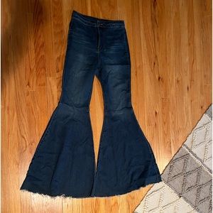 High rise super flare free people jeans